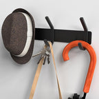 VAEHOLD 2PACK Coat Hooks Wall Hook for Hanging Clothes Robes Towels Hats Heavy Duty Coat Hanger Coat Rack Wall Mount with 3 Hooks - Black