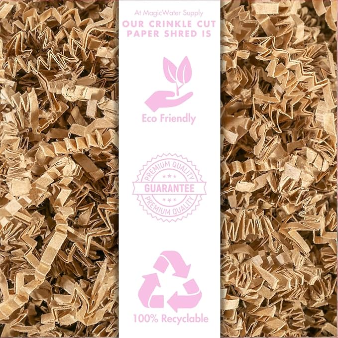MagicWater Crinkle Cut Paper for Gift Baskets - 2LB Kraft - Perfect for Shredded Paper Filler, Basket Filler, Gift Boxes, Bridesmaid Gifts, Christmas Stuffers & More – Ideal for All Occasions