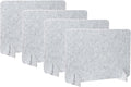 PATIKIL Desk Divider, 4 Set 24 x 16 Inch Acoustic Freestanding Desk Divider Desk Privacy Panel with 8 Pcs Support Feet for Library Office Workstation,Light Grey