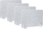 PATIKIL Desk Divider, 4 Set 24 x 16 Inch Acoustic Freestanding Desk Divider Desk Privacy Panel with 8 Pcs Support Feet for Library Office Workstation,Light Grey