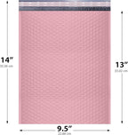 Light Pink 10x13 Inch Poly Bubble Mailers |Self Seal Padded Envelopes for Thick books | Cushioned Bubble Mailer | Usable Size 9.5x13 Inch | Waterproof Lightweight Mailing Shipping Bags | 100 Pack Bulk