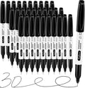craftinova Black Ultra Fine Point Permanent Markers, Extra Fine Tip, Quick Drying and Waterproof, Fade Resistant Perfect on Paper, Glass, Metal, Plastic, Wood, Office & School Use, 30 Pack