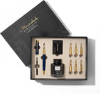 Ellington Pens Luxury Calligraphy Set - Premium Fountain Pen with 6 Nibs, 50 ml Black Ink Bottle, 6 Cartridges, Converter, Elegant Gift Box – Perfect for Drawing, Writing, Gifting (Nautilus)