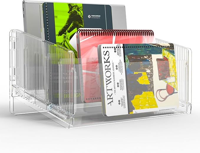 Cuukie File Sorter Organizer, 5 Sections Acrylic Letter Tray for Desk, Mail Organizer Letter Holder for Envelopes, Mail, Electronics 1Pack