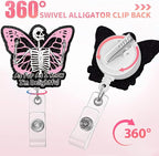 Aoryalps I AM Delightful Retractable Badge Reel Holder Retractable with ID Clip for Nurse Nursing Name Tag Card Nursing Student Teacher Doctor Medical Assistant Work Office Clip-Gifts for Nurse