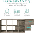 Best Choice Products 8-Cube Storage Organizer, 11in Shelf Opening, Bookcase, Display Shelf, Customizable w/ 3 Removable Back Panels – Greige