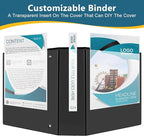 CIXILDTS 3" 3 Ring Binder, Standard 3-Inch Slant-D Ring Binder Fit Letter Size Paper, Presentation View Binders, 6 Packs, Black
