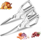 2-Pack Heavy Duty Stainless Steel Kitchen Scissors for Meat, Poultry, Chicken Bones and Turkey - Dishwasher Safe Sharp Japanese Cooking Shears, Food Scissors
