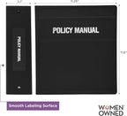 Carstens 3-Inch Heavy Duty Round Ring Binder for Policy Manuals – Side Opening, Black, Case of 14, Durable Plastic, No Pockets, Holds 400 Sheets, Made in USA (1761-3RCS)
