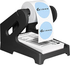 Guermok Thermal Shipping Label Holder for Rolls & Fan-Fold, Fragile Stickers for Shipping, Label Stand Desktop Printer Holder-Home Office Accessory-Sticker Dispenser for Holographic (Black)