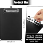 WOPPLXY 20 Pack Mini Clipboards, 6 x 9 Inch Small Clipboards Pocket Clipboard, Plastic Memo Clipboard with Profile Clip, Small Plastic Clip Board for Notepads Receipts Tickets(Black)