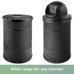 Zedfire 55 Gallon Perforated Waste Bin with Flat Lid, Steel Outdoor Heavy-Duty Commercial Trash Can, Round Recycle Container, Durable Garbage Can for Parks, Municipalities, Parking, Schools