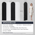Asnefeli Room Divider 4 Pnale, Folding Privacy Screen, Foldable Wood Arched Room Divider Wall, Portable Partition Screen, Partition Divider for Room Separation for Home Office Bedroom, Black/White