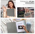 Ospelelf Vintage Hardcover 3 Ring 1 inch Leather Binder, Professional Binders Organizer Suitable for Letter Size Documents, Binder Dividers with Tabs, Faux Gray Leather