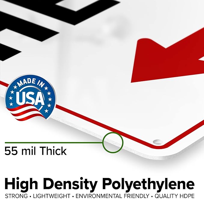Custom Arrow,Custom Directional Sign, Left Arrow,10x14 Inches, 55 mil thick HDPE (high density polyethylene), Made in USA by My Sign Center