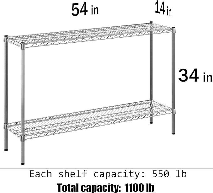 Regal Altair 14" Deep x 54" Wide x 34" Height Wire Shelving Kit | 2-Tier | NSF Commercial Storage Rack Unit