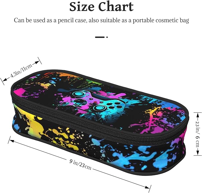 YOZIRIBO Game Pencil Case for Boys Kids, Large Capacity Pencil Pouch for School, Gaming Pencil Box, Gamer Pen Bag Stationary Organizer for Teens Adults (Gaming 2)