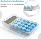 Mr. Pen- Mechanical Switch Calculator, 10 Digits, Blue, Transparent Body, Large LCD Display, Big Buttons, Desktop, Cute, Aesthetic