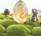QFkris Crystal Blessings Paperweight Easter Eggs 3.4" Blown Glass Art Figurine Collectibles Desk Decor (Yellow)