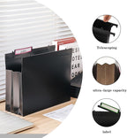 Hanging rose gold file manager, equipped with 6 letter sized plastic organ folders, file baskets, file boxes, storage boxes, office and study supplies, black