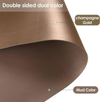 Zinkooat Leather Table Cover,1.8mm Thick,17x54 Inch Desk Cover,Dresser Cover Top,Dresser Protector Top,Dresser Cover,End Table Cover.(Mud Color+Champagne Gold,17x54)