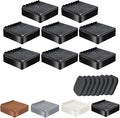 Furniture Risers, 8 Pack Bed Risers with Non-Slip Grip and Heavy Duty Support, 1 Inch 2 Inch 3 Inch 4 Inch Height Lift for Couch, Sofa, Table, Desk, Chair, Refrigerator - Black, 1 Inch