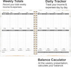 Heveboik Income & Expense Log Book - A4 Income and Expense Tracker for Small Business, Accounting Bookkeeping Tracking for Woman and Man, 8" x 10.5", Rose Leaf