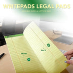 KAISA Yellow Legal Pads 12Pads Writing Pads Recycled Paper 5"x8" Norrow Ruled Lined Paper Small Legal pad Perforated 50 sheets/pad Notepads Writing Tablet Canary For Office Supplies (Canary 12pads)