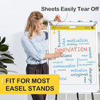 COIDEA Sticky Easel Pad, 25 in x 30 in, Large Sticky Notes for Wall, Super Sticky Easel Paper, Self Stick Flip Chart Paper for Teachers and Office, White, 30 Sheets/Pad, 6 Pad Total