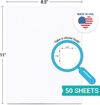 321Done Dot Grid Notepad – Dotted Graph Paper, Letter Size Large (8.5x11) – Made in USA – 50 Sheets Dotted for Bullet Planning Journaling Thick Paper 1/4 (0.25) Dots Notes Writing White