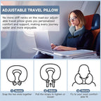 SPRFUFLY Soft Travel Pillow, 100% Memory Airplane Pillow with Sleep Mask and Ear Plugs, Breathable Removable Cover & Ergonomic Design - Essentials Neck Pillow for Airplane, Office & Home Use