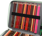 Vomgomfom Colored Pencil Case - 200 Slots Pencil Holder with Zipper Closure Twill Fabric Large Capacity Pencil Case for Watercolor Pens or Markers, Pencil Case Organizer for Artist (Green)