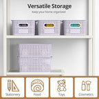 ZFTMRR Plastic Storage Basket with Lid, Stackable Small Box Bins for Organizing and Containers for Shelves Drawers Desktop Closet Playroom Pantry Classroom Office Home, 8 Pack 10.2"x7.2"x4.1" Lavender