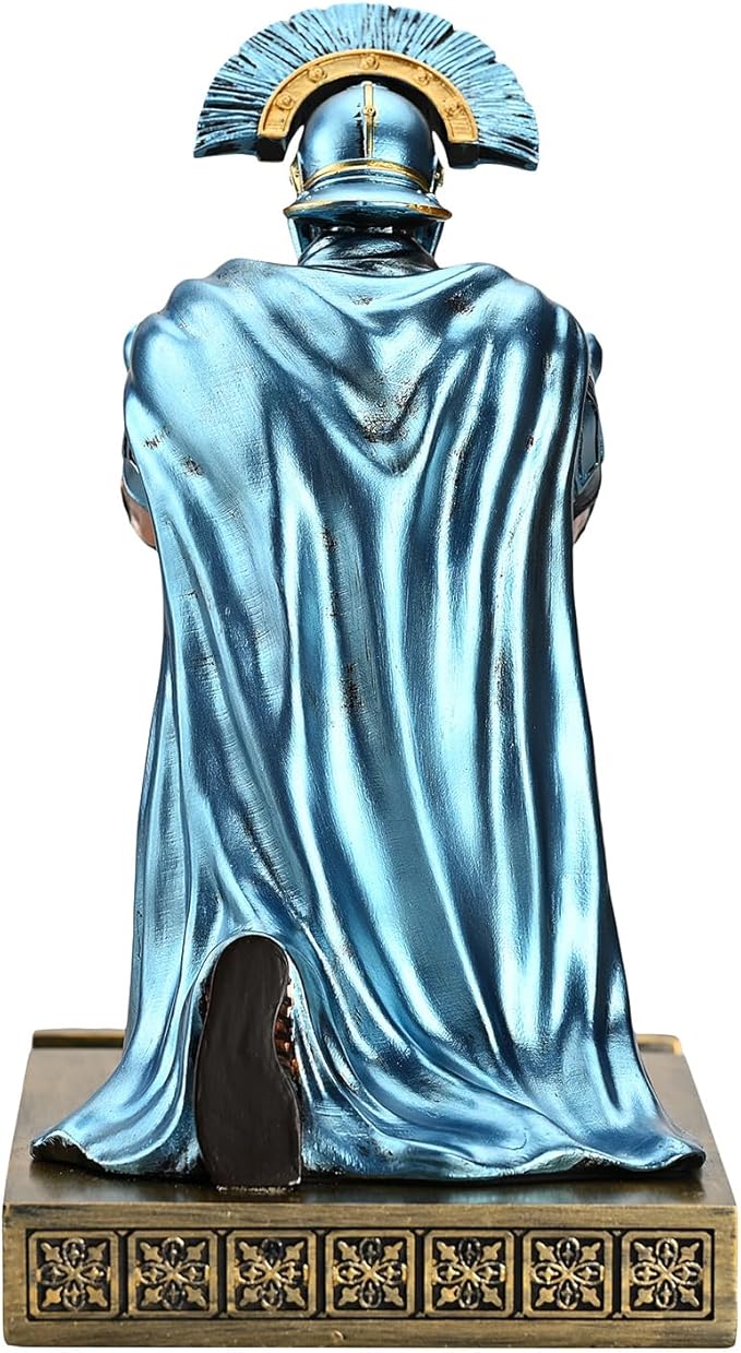 HDMbigmi Centurion Cloak Warrior Knight Pen Holder Mobile Phone Stand Desk Organizers and Accessories as Gift for Office and Home (Blue)