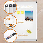 VIZ-PRO Magnetic Dry Erase Board, 36 X 24 Inches, Pack of 2, Silver Aluminium Frame