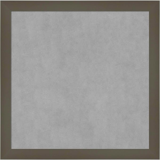 Amanti Art Grey Framed Magnetic Board 13x13 X-Small Vision Board for use with Magnets, 100% Metal Sheet to Display Items as Office Decor or for Home Organization in mudroom, Kitchen or Kids Room