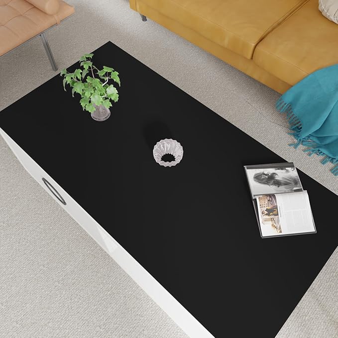 Zinkooat Leather Table Cover,1.8mm Thick,24x60 Inch Desk Cover,Large Desk Mat,Table Protector,Table Cover Protector,Desk Protector,Table Pad,(Black+Gray,24x60)