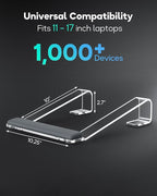 JCZT Clear Acrylic Laptop Stand for Desk, with Wrist Rest, Ergonomic Detachable Mount Compatible with 10-17'' All Laptops Such as MacBook Air Pro/HP/Dell/Lenovo