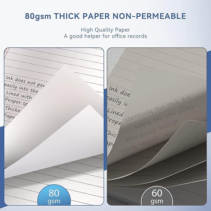 Nichela 5" x 8" Note Pads 6 Pack of Legal Pads 30 Sheets Notepad College Ruled Small Writing Pads Perforated Pages Paper Pads 80GSM Heavyweight Paper Note Pads for Home, Office, or School