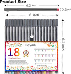 iBayam Journal Planner Pens Colored Pens, Office Supplies, Fine Point Fineliner Drawing Art Markers for Bullet Journaling Scrapbooking Notebook Writing Note Taking Calendar Stationary, 18-Color
