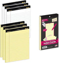 KAISA 20LB Legal Pads 8.5 x 11 6 Note pads Wide Ruled Pads 8-1/2"x11-3/4 Heavy Weight Paper Perforated Write Pads Sturdy Writing Tablets And Coloerd Tearable Index Cards 3x5