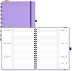 POPRUN 2026 Weekly and Monthly Planner Calendar, January 2026 - December 2026,Large 8.5'' x 10.5'' Spiral Bound Appointment Book, Includes Monthly Tabs, Inner Pocket,Soft Cover - Lavender