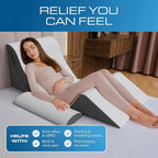 Kolbs 4pcs Orthopedic Bed Wedge Pillow Set for After Surgery, Sleep Apnea Pillow | Stylish Plush Velvet Cover | Deluxe Cushion Set for Sleeping and Acid Reflux, Sleep Apnea Devices (4 Piece Wedge Set)