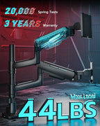 ARES WING Dual Monitor Mount for 17-49 Inch Ultrawide Heavy Duty Curved Screen Stacking, Computer Monitor Arm Desk Mount with USB, Gas Spring Adjustable Vesa Stand, Black
