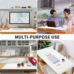 Bloss White Desk Mat, Mouse Pad, Waterproof Leather Desk Pad, Desk Matt for Desktop, Non-Slip Ccomputer Desk Protecor Mat for Office/Home/Decor(27.6 x 13.8 Inches)