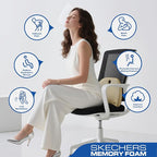 Skechers Lumbar Support Pillow for Office Chair,Memory Foam Lumbar Pillow,Lower Back Pain Relief Lumbar Pillow,Ergonomic Design Back Support Pillow for Office Chair,Car,Home,Travel,Beige