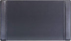 DACASSO Classic Leather Desk Pad with Side Rails - Luxury Leather Desk Blotter for Writing - Padded Executive Desk Surface Protector - (Black, 34” x 20”)