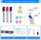 Magnetic Dry Erase Board 96 x 48 inches, Maxtek 4" x 8" Whiteboard for Wall, Large White Board Dry Erase Foldable Wall-Mounted Aluminum Frame Erase Board with Marker Tray for Office Home and School