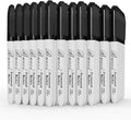 Buecs Permanent Markers, 60 Count Black Permanent Markers, Fine Point, Waterproof & Smear Proof Markers, Quick Drying, Office Supplies for School, Office, Home