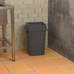 Krollen Industrial 19 Gallon Grey Square Commercial Trash Can with Lid